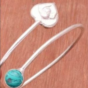 4 For $20 Silver Turquoise Adjustable Bracelet